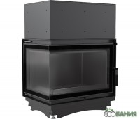 Топка каминная Kratki ZUZIA/PW/BL/15/BS/W/DECO с водяным контуром г-образное стекло слева змеевик