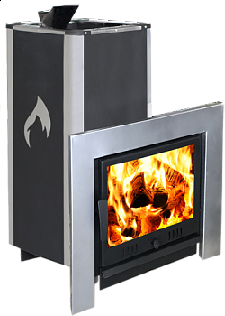 Печь-каменка Флагман 35 ЗК сетчатый кожух Березка