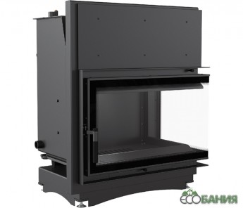 Топка каминная Kratki ZUZIA/PW/BP/19/BS/W/DECO с водяным контуром г-образное стекло справа змеевик