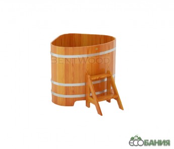 Купель BentWood угловая из лиственницы 1,03х1,03 h=1,0