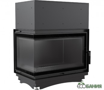 Топка каминная Kratki OLIWIA/PW/BL/17/BS/W/DECO с водяным контуром г-образное стекло слева змеевик