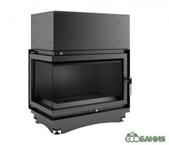 Топка каминная Kratki OLIWIA/PW/BL/22/BS/W с водяным контуром г-образное стекло слева змеевик