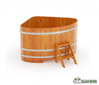 Купель BentWood угловая из лиственницы 1,37х1,37 h=1,10