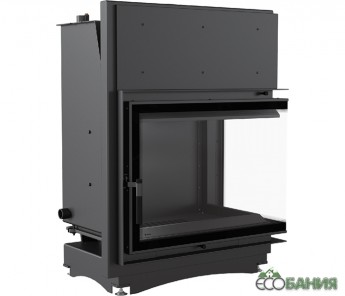 Топка каминная Kratki AMELIA/PW/BP/24/BS/W/DECO с водяным контуром г-образное стекло справа змеевик
