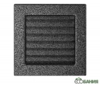 Вентиляционная решетка Kratki Черная/Серебро с задвижкой (17*17) 17CSX