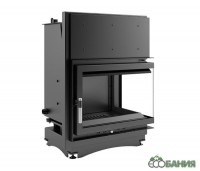 Топка каминная Kratki ZUZIA/PW/BP/15/BS/W с водяным контуром г-образное стекло справа змеевик