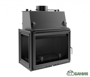 Топка каминная Kratki ZUZIA/PW/BL/19/W/Z с водяным контуром стекло слева змеевик