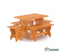 Комплект мебели BentWood (стол, скамейки) - 6 чел