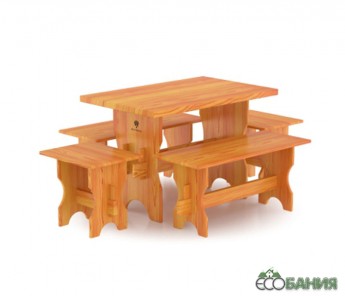 Комплект мебели BentWood (стол, скамейки) - 4 чел