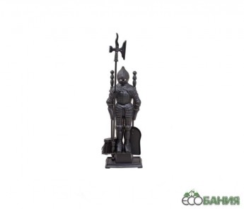 Каминный набор Royal Flame D50011АGК (80х20, рыцарь, 4 предмета, античное золото/черный)